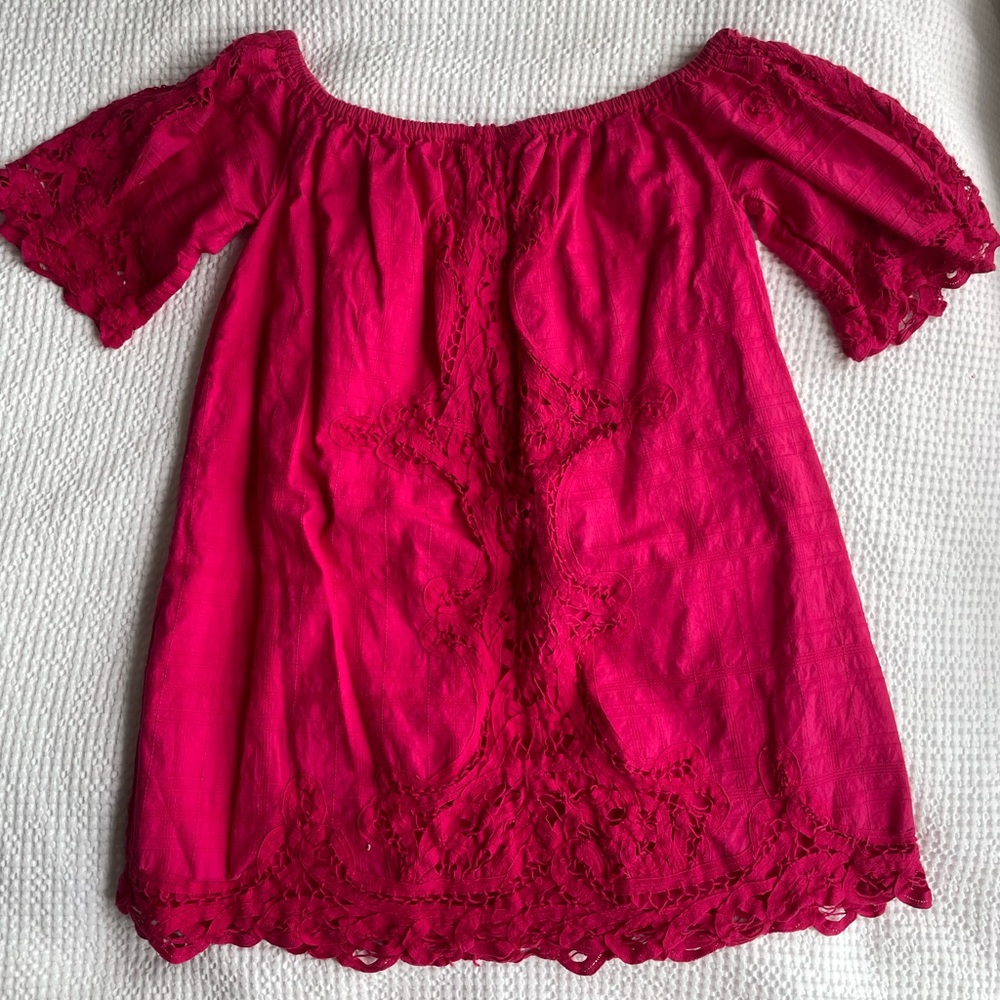 Hot Pink Off the Shoulder mini dress
